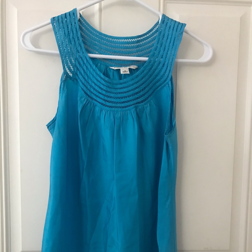 Banana Republic Blue Silk Sleeveless Pullover Blouse Size S